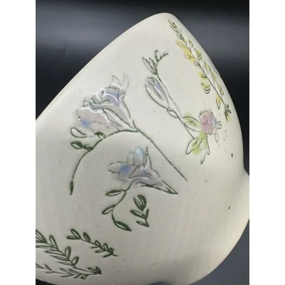 In Homestylez Spring Pressed Garden Flower Cereal Soup Bowl Impressed Floral - Picture 9 of 11